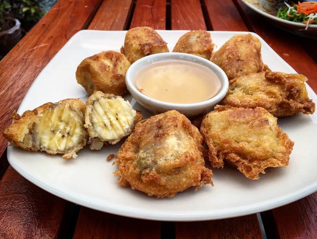 deep fried bananas at the kitchen ko lanta