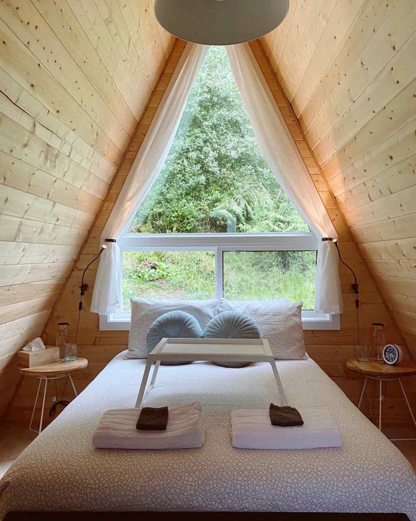 a-frame cabin at nectar yoga